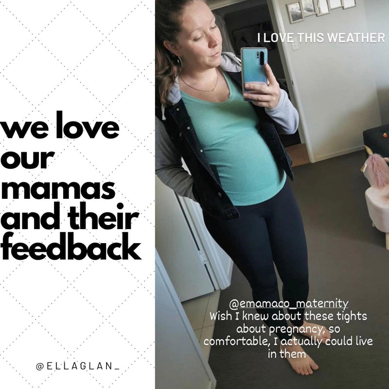 Emama Umstands- Leggings Lang + Taschen - Schwarz