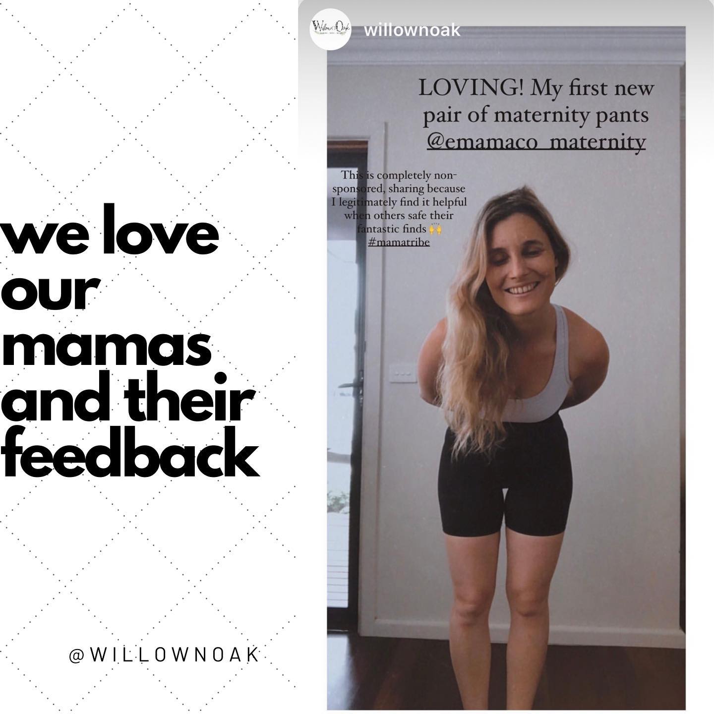 Emama Maternity Bike Shorts + Pockets - Black