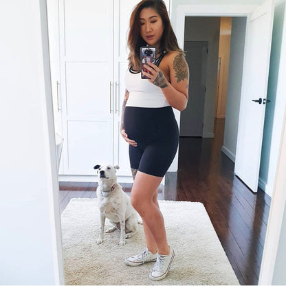 Emama Maternity Bike Shorts + Pockets - Black