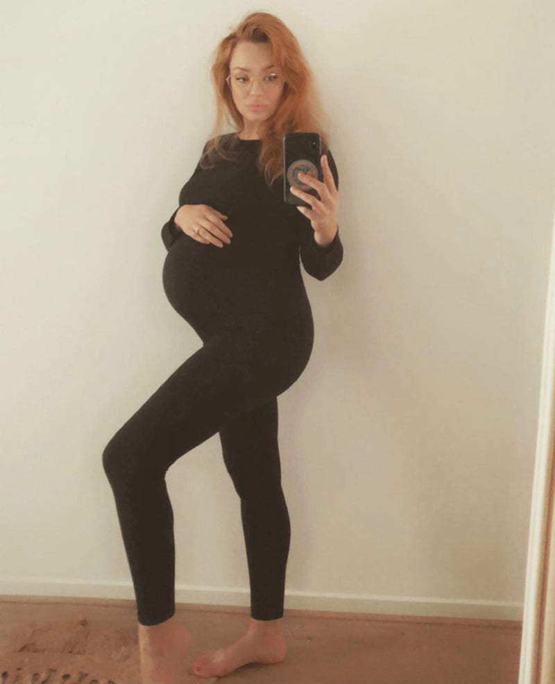 Emama Umstands- Leggings Lang + Taschen - Schwarz