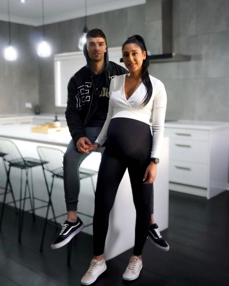 Emama Umstands- Leggings Lang + Taschen - Schwarz