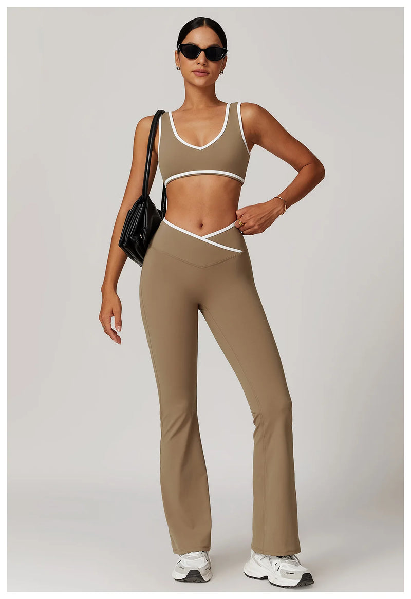 Cross Waist Flare Legggings