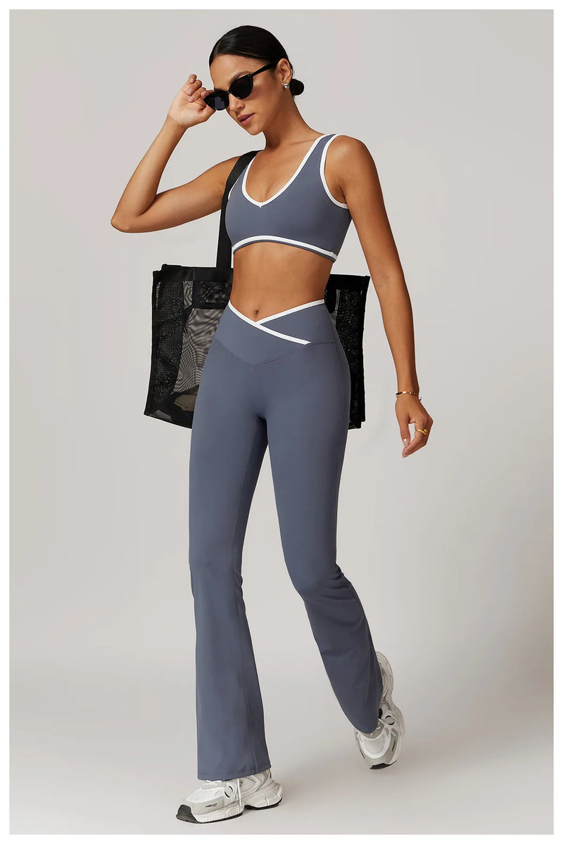 Cross Waist Flare Legggings