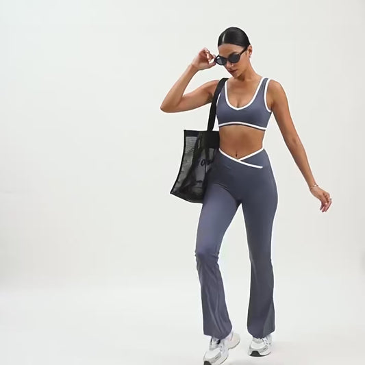 Cross Waist Flare Legggings