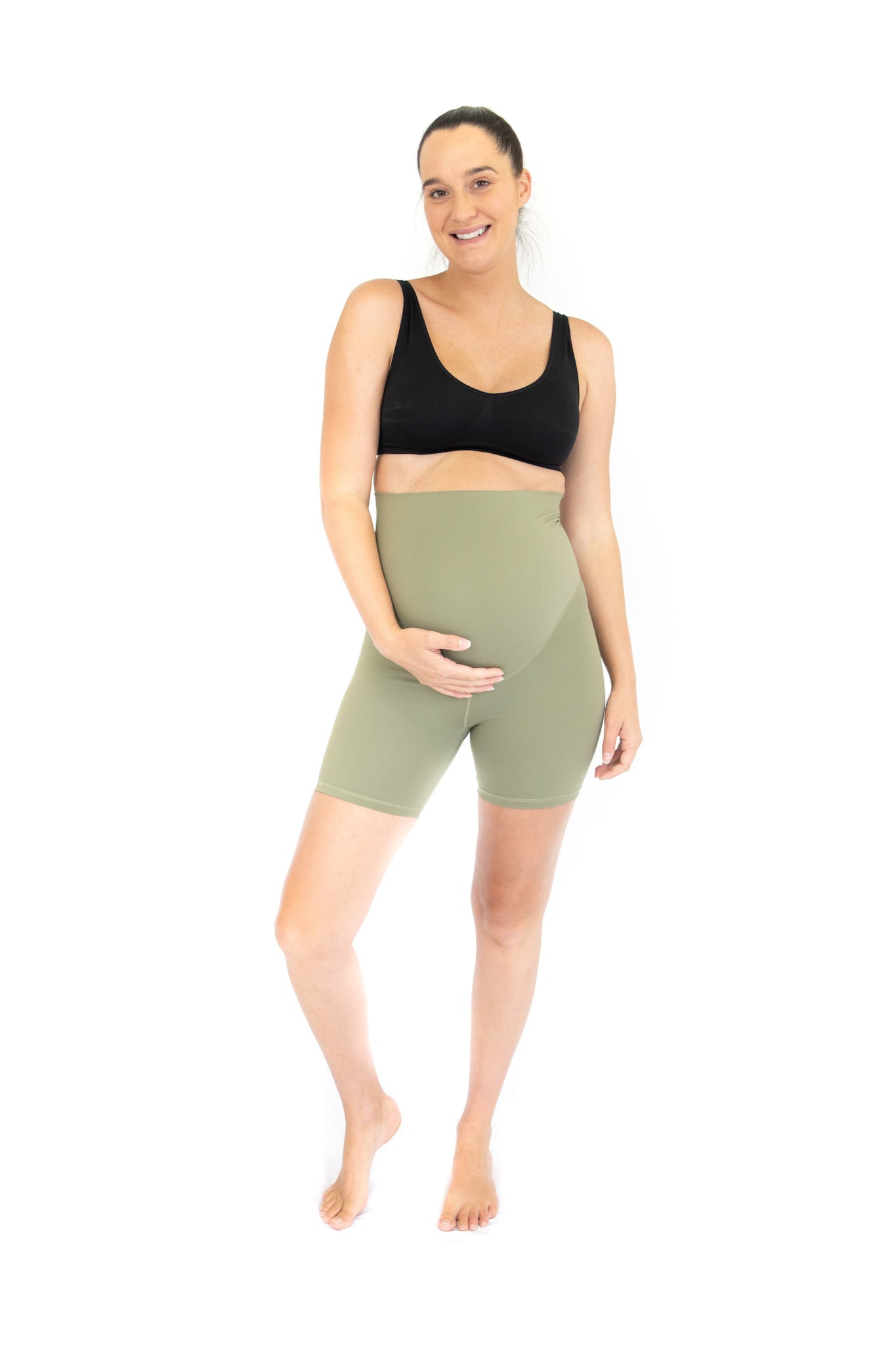 emama Maternity Bike Shorts - Olive