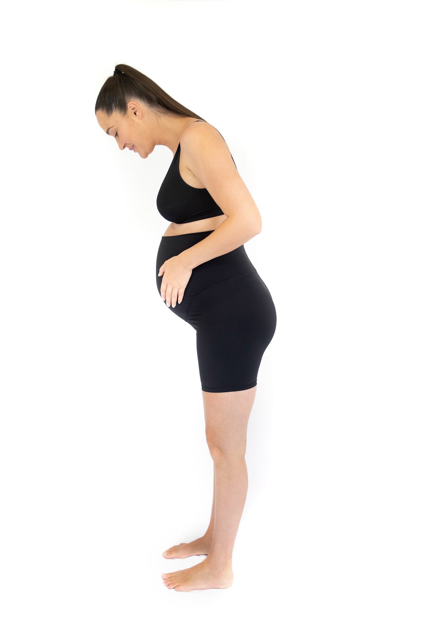 Maternity Bike Shorts - Black - Pet Hair Repellent – emamaco